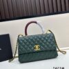 Chanel Coco Handle Black Calfskin with Red Handle