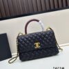 69303f77f09edb6de4c4d74a Chanel Coco Handle with Box, Black Calfskin with Red Handle