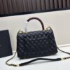 69303f7af09edb6de4c4d74c Chanel Coco Handle with Box, Black Calfskin with Red Handle