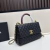 69303f7af09edb6de4c4d74d Chanel Coco Handle with Box, Black Calfskin with Red Handle