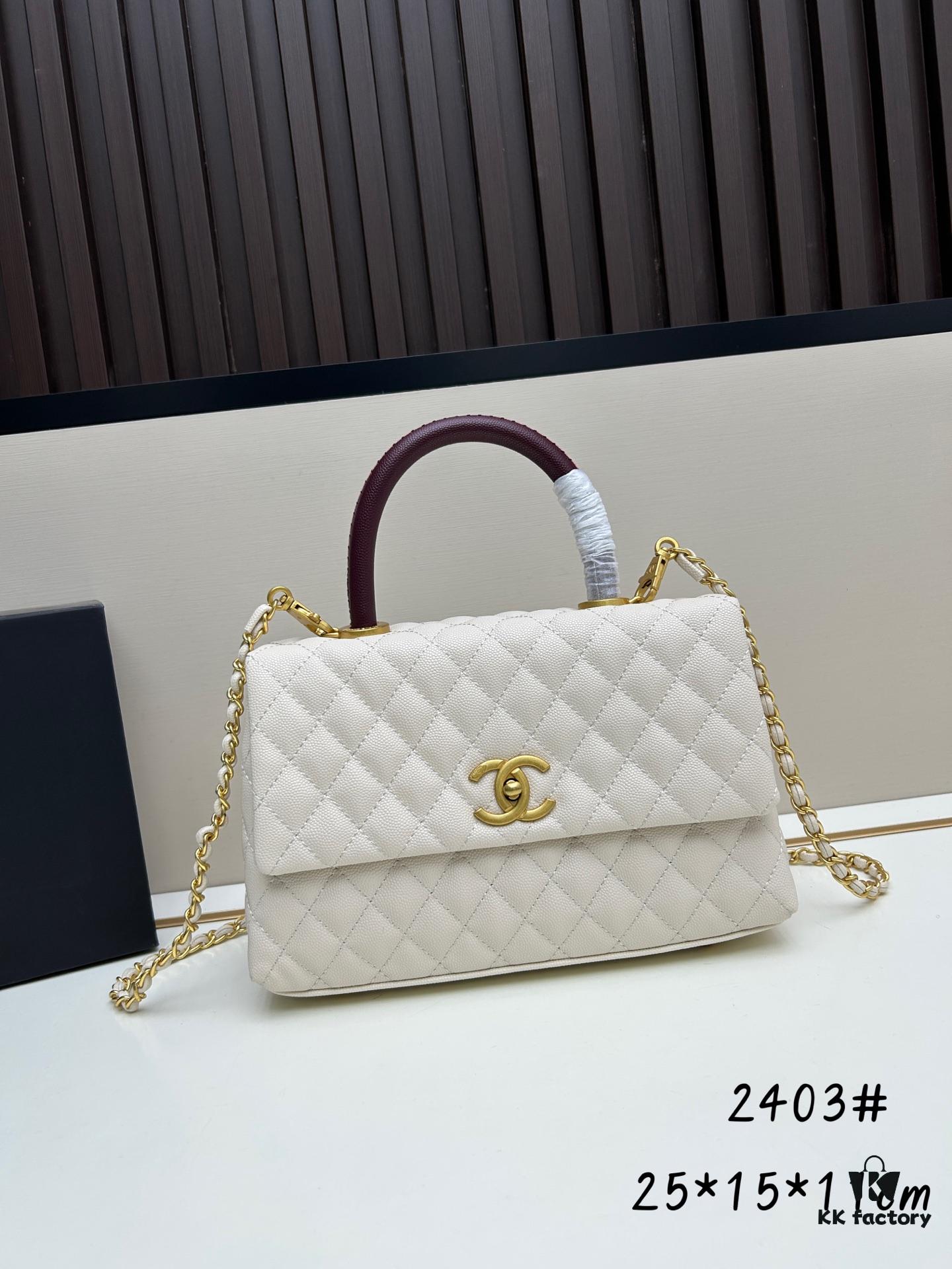 69303f7cf09edb6de4c4d74e Chanel Coco Handle with Box, Black Calfskin with Red Handle
