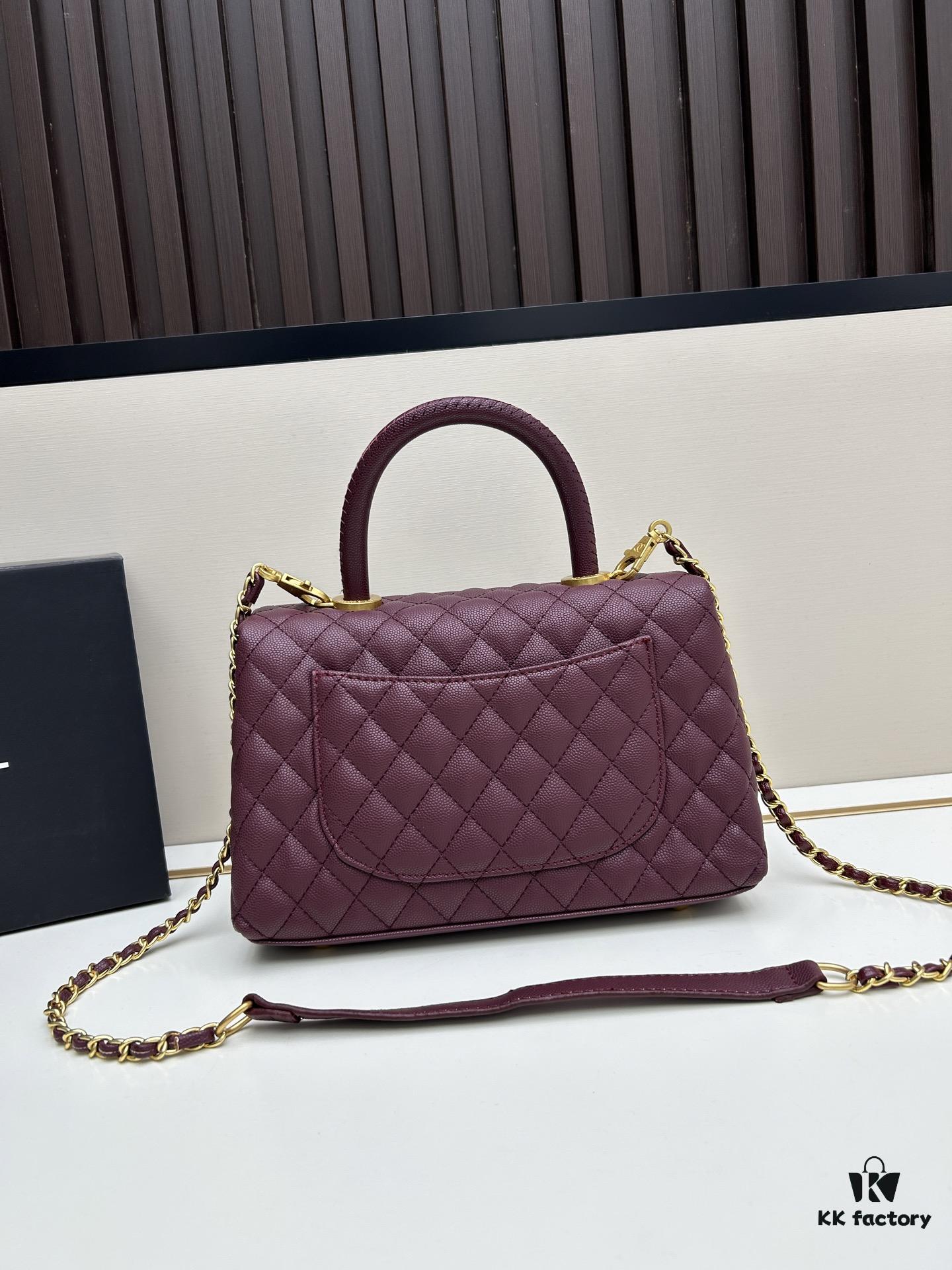 69303f82f09edb6de4c4d751 Chanel Coco Handle with Box, Black Calfskin with Red Handle