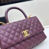 69303f85f09edb6de4c4d753 Chanel Coco Handle with Box, Black Calfskin with Red Handle