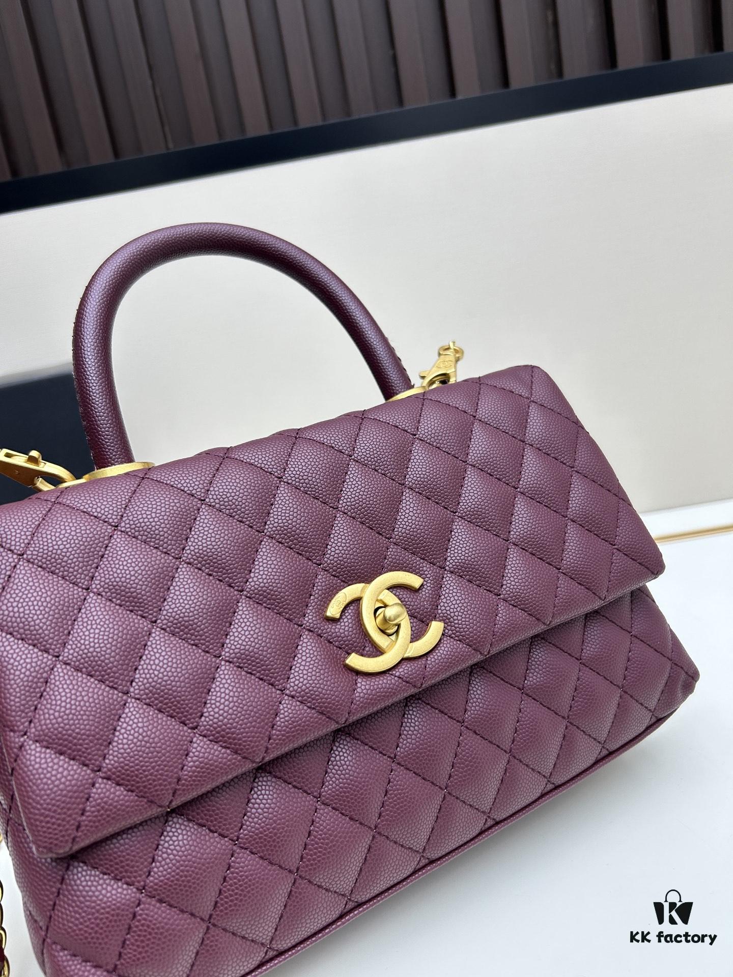 69303f85f09edb6de4c4d753 Chanel Coco Handle with Box, Black Calfskin with Red Handle