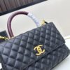 69303f86f09edb6de4c4d755 Chanel Coco Handle with Box, Black Calfskin with Red Handle