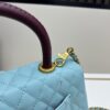 Chanel Coco Handle Bag with Box, Black Calfskin with Gold Hardware and Red Handle