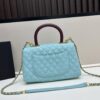 Chanel Coco Handle Bag with Box, Black Calfskin with Gold Hardware and Red Handle