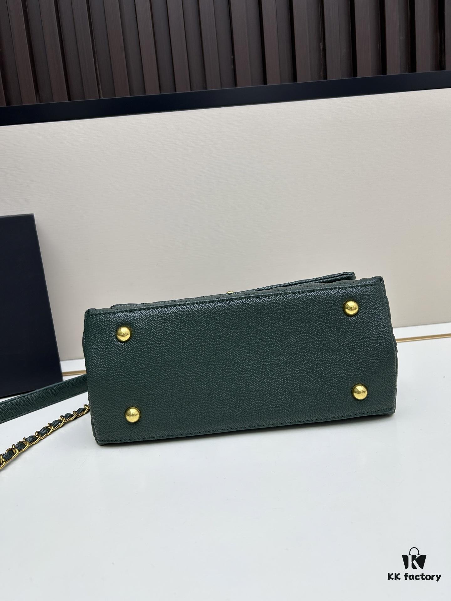 Chanel Coco Handle Black Calfskin with Red Handle