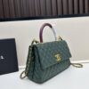 Chanel Coco Handle Black Calfskin with Red Handle