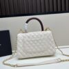 69303fa8f09edb6de4c4d771 Chanel Coco Handle with Box, Black Calfskin with Red Handle