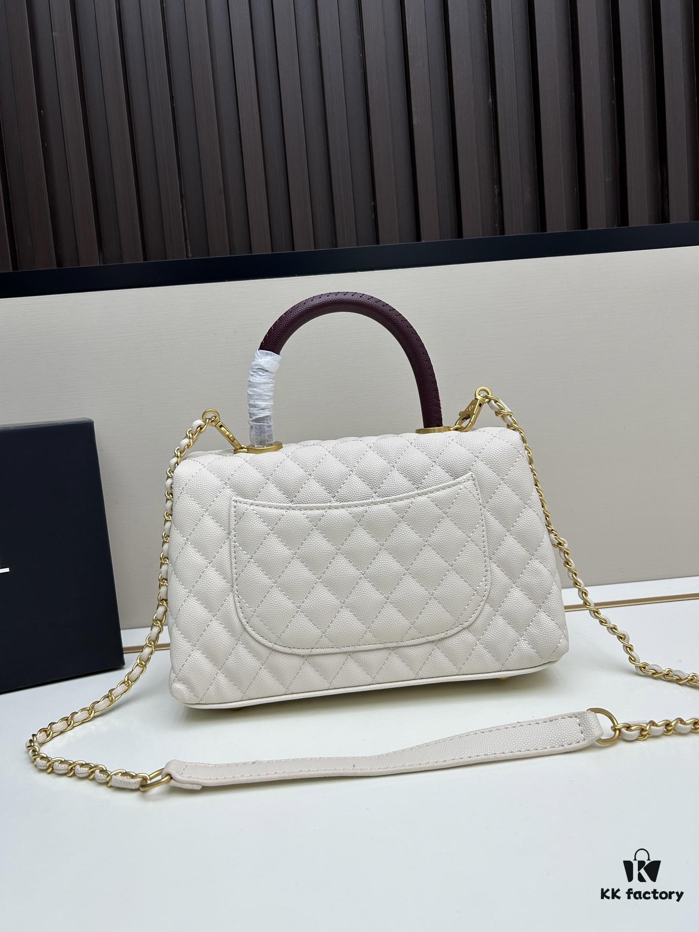 69303fa8f09edb6de4c4d771 Chanel Coco Handle with Box, Black Calfskin with Red Handle