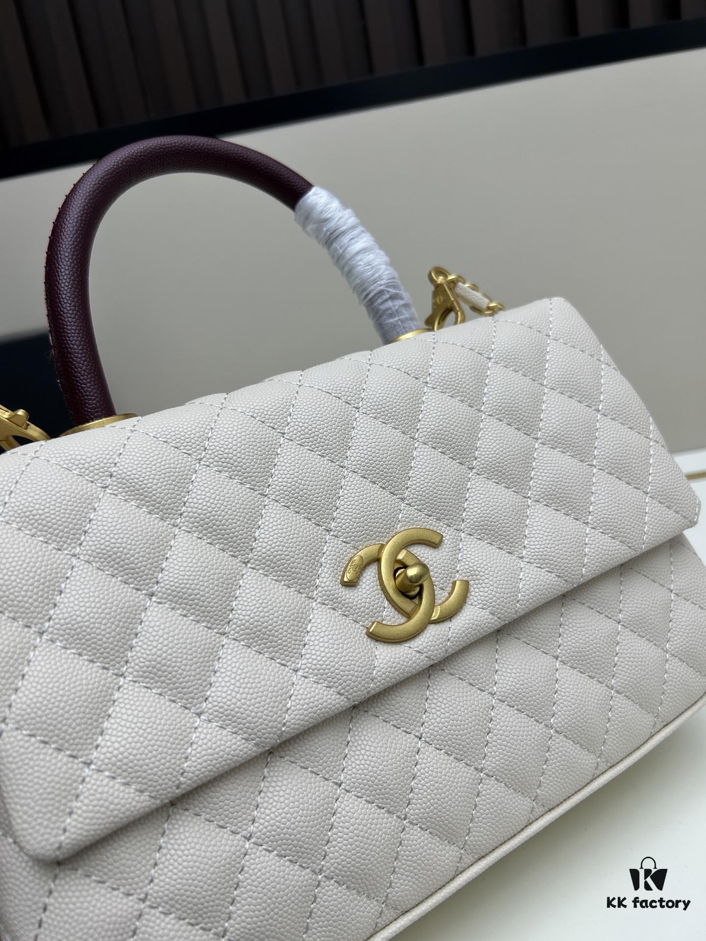 69303facf09edb6de4c4d775 Chanel Coco Handle with Box, Black Calfskin with Red Handle
