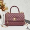 69303fb3f09edb6de4c4d77e New Arrival with Box Chanel Coco Handle Black Calfskin Red Handle