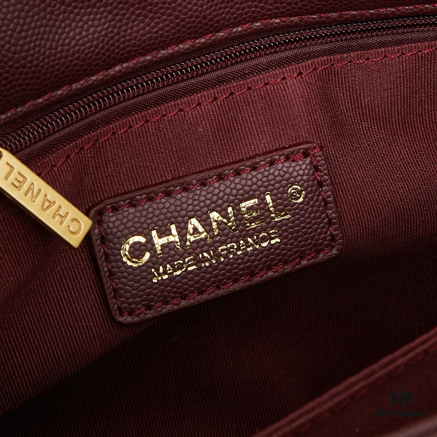 69303fb8f09edb6de4c4d783 New Arrival with Box Chanel Coco Handle Black Calfskin Red Handle