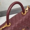 69303fb9f09edb6de4c4d785 New Arrival with Box Chanel Coco Handle Black Calfskin Red Handle