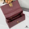 69303fbbf09edb6de4c4d787 New Arrival with Box Chanel Coco Handle Black Calfskin Red Handle