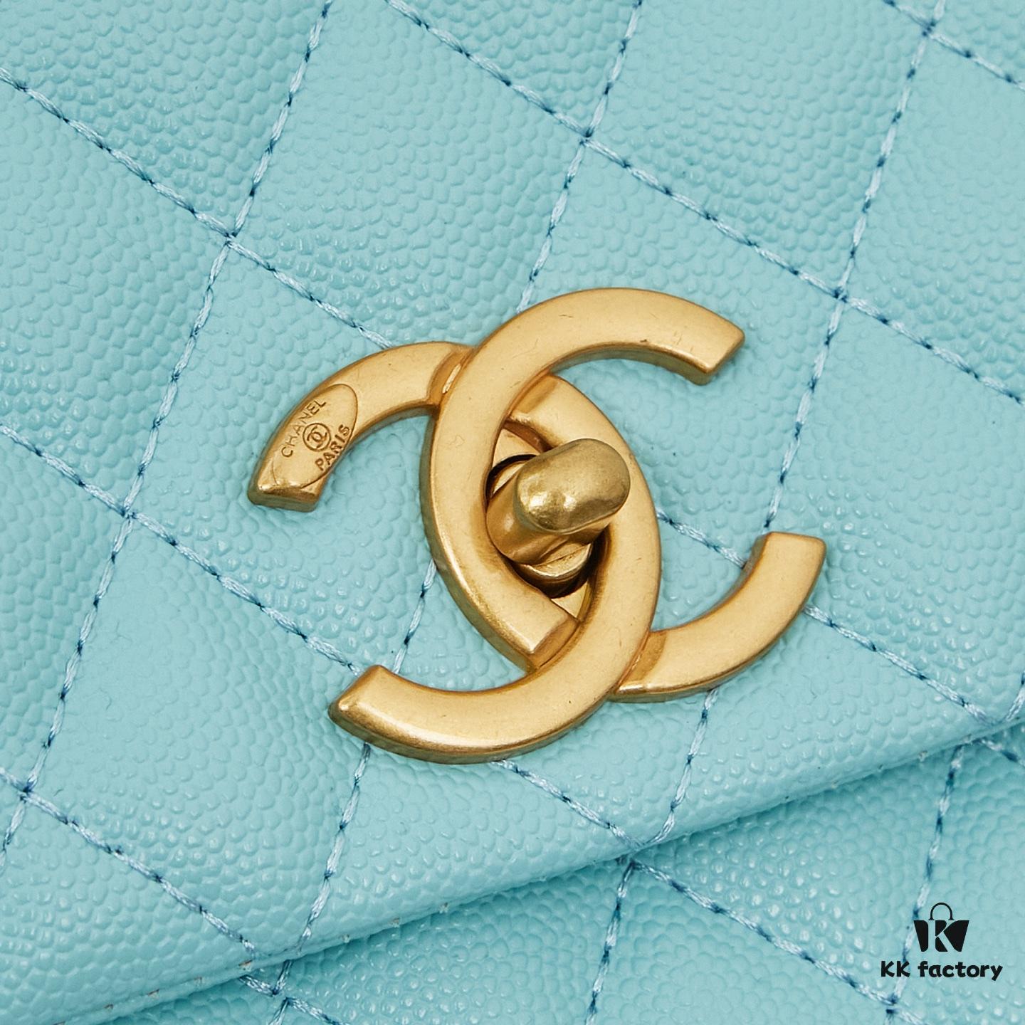 69303fd0f09edb6de4c4d79d New Arrival with Box Chanel Coco Handle Black Calfskin Red Handle