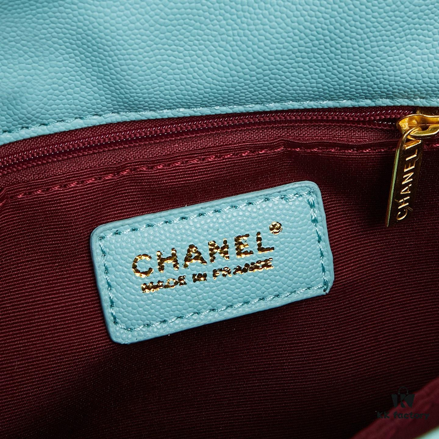 69303fd0f09edb6de4c4d79f New Arrival with Box Chanel Coco Handle Black Calfskin Red Handle