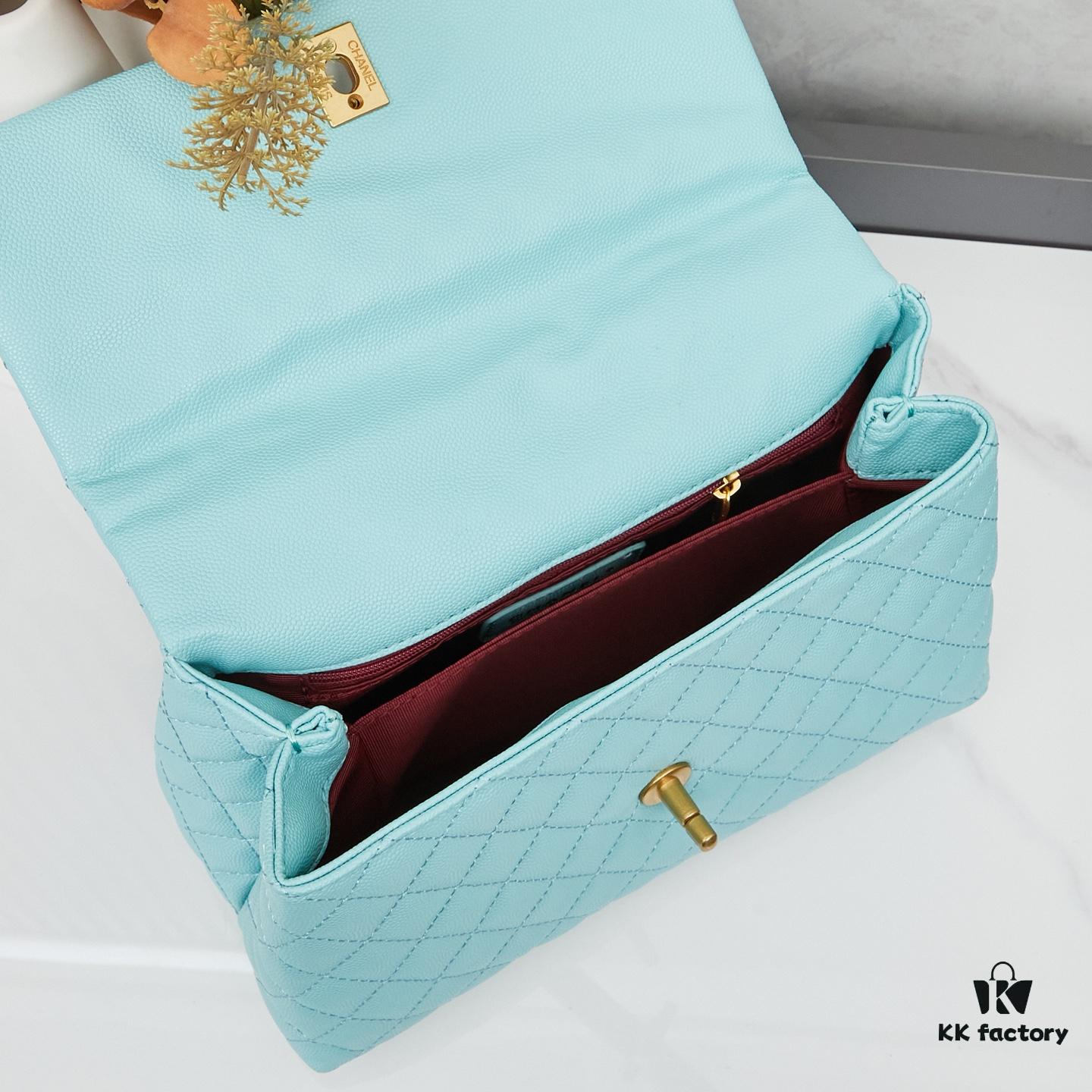 69303fd1f09edb6de4c4d7a0 New Arrival with Box Chanel Coco Handle Black Calfskin Red Handle