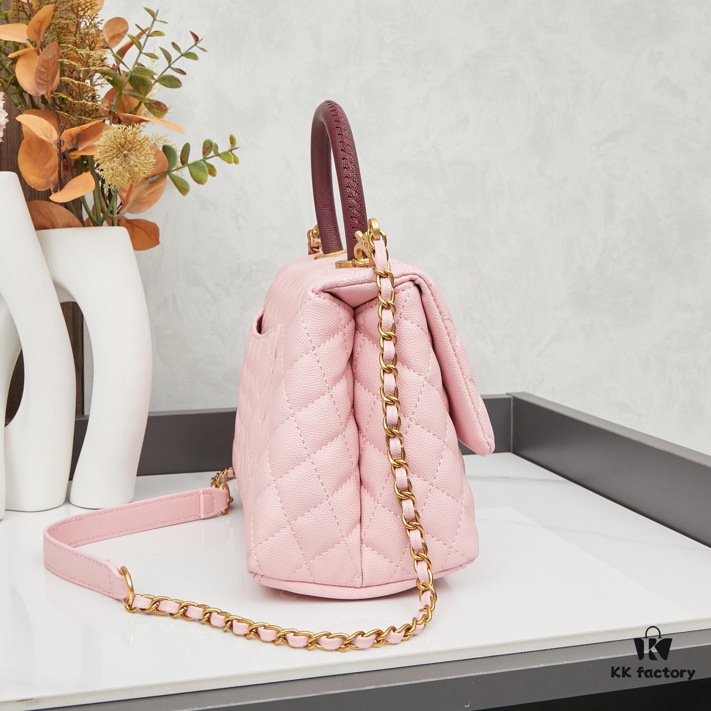 69303fdcf09edb6de4c4d7aa New Arrival with Box Chanel Coco Handle Black Calfskin Red Handle