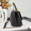 New Arrival with Box Chanel Coco Handle Black Calfskin Red Handle