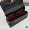 New Arrival with Box Chanel Coco Handle Black Calfskin Red Handle