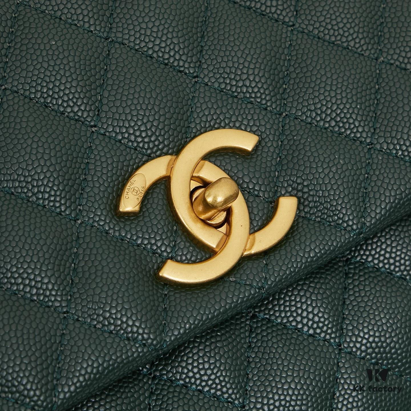 69303fe7f09edb6de4c4d7b6 New Arrival with Box Chanel Coco Handle Black Calfskin Red Handle