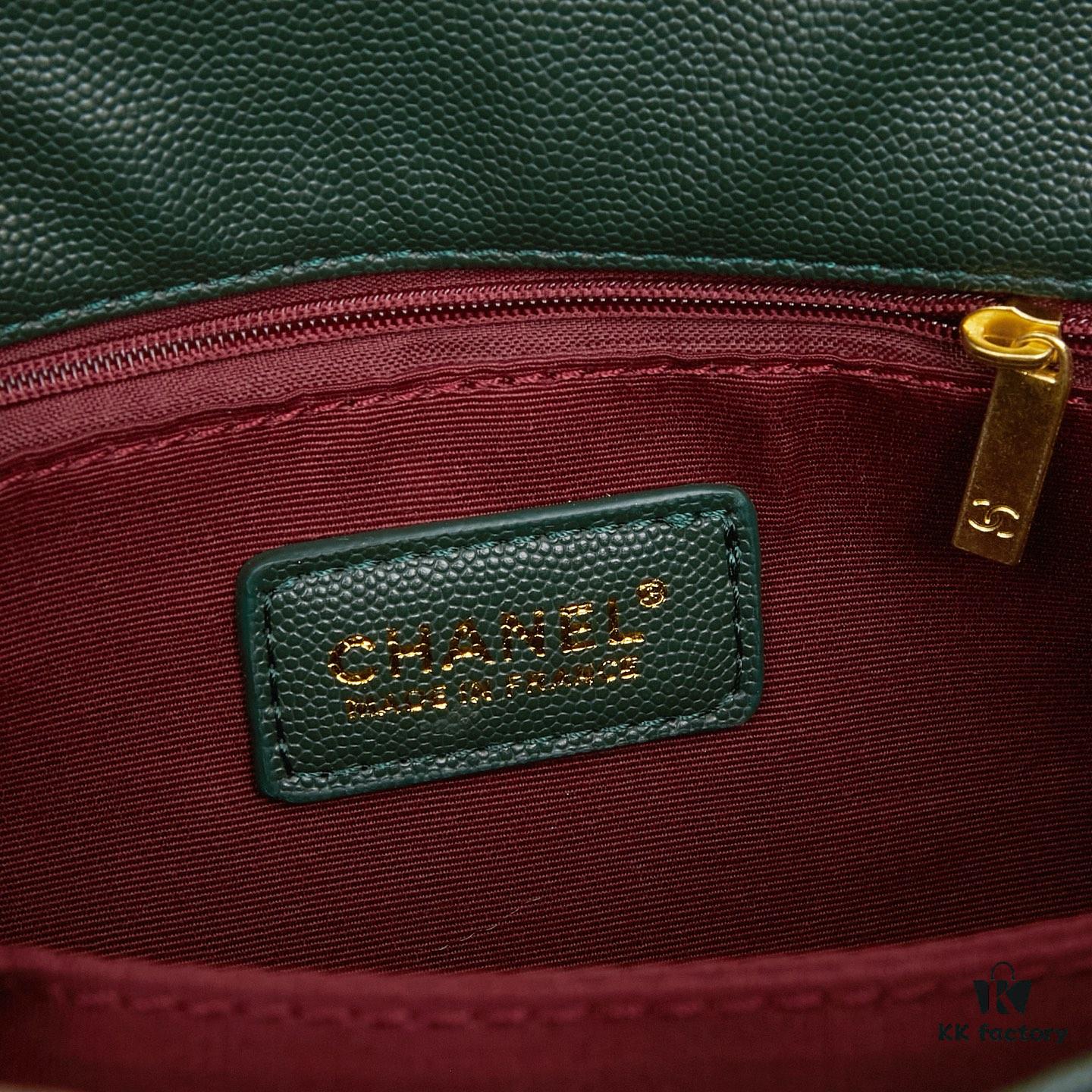 69303fe9f09edb6de4c4d7b7 New Arrival with Box Chanel Coco Handle Black Calfskin Red Handle