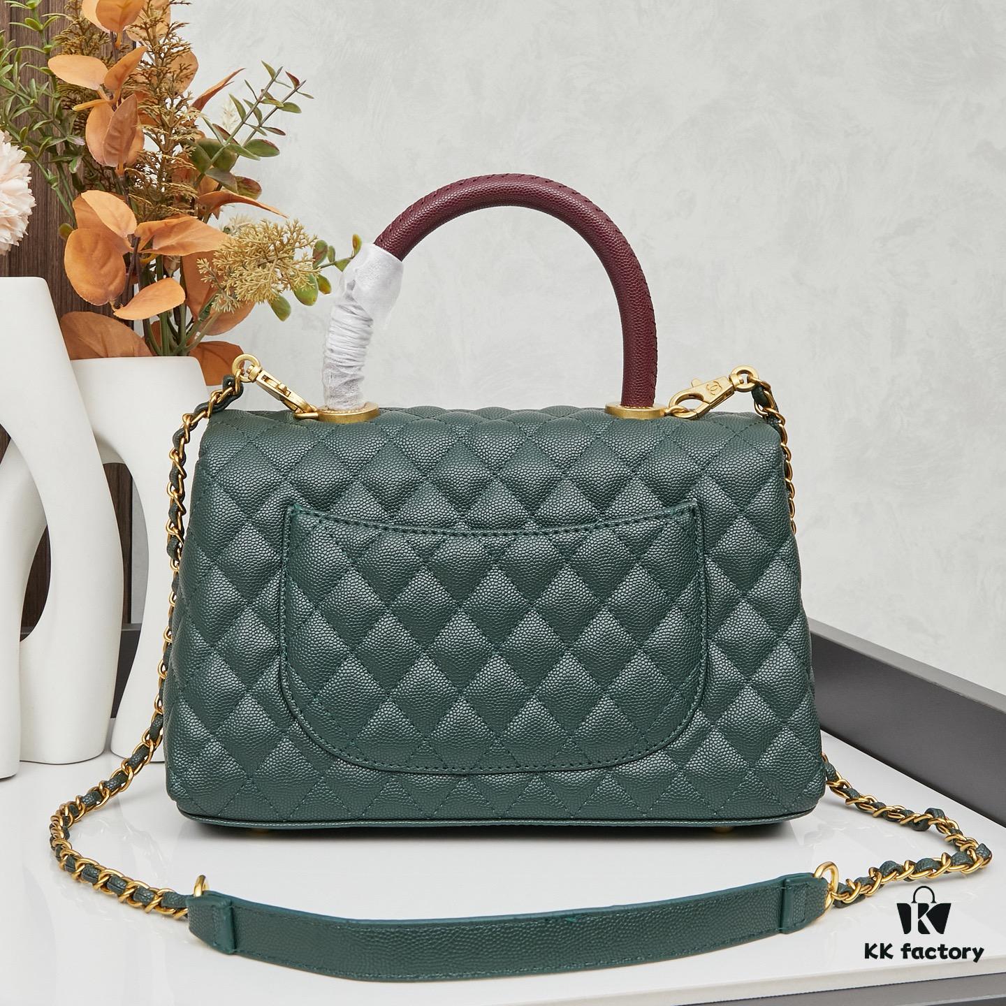 69303feaf09edb6de4c4d7b9 New Arrival with Box Chanel Coco Handle Black Calfskin Red Handle