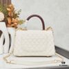 69303fedf09edb6de4c4d7bc New Arrival with Box Chanel Coco Handle Black Calfskin Red Handle