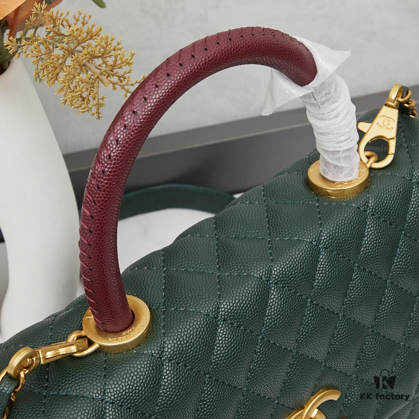 69303feef09edb6de4c4d7bd New Arrival with Box Chanel Coco Handle Black Calfskin Red Handle