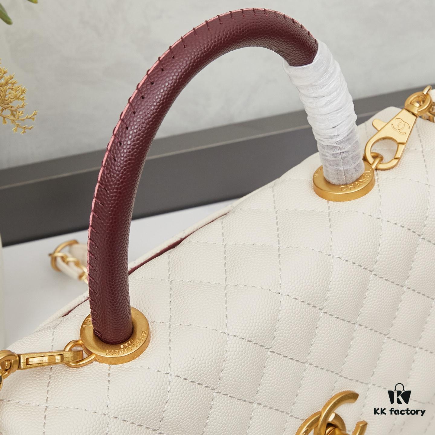 69303ff0f09edb6de4c4d7bf New Arrival with Box Chanel Coco Handle Black Calfskin Red Handle