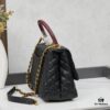 69303ff3f09edb6de4c4d7c0 New Arrival with Box Chanel Coco Handle Black Calfskin Red Handle