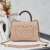 69304014f09edb6de4c4d7e3 New Arrival with Box, Mini Chanel Coco Handle in Black Calfskin with Gold Hardware and Red Handle