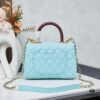 6930401ef09edb6de4c4d7ea New Arrival with Box, Mini Chanel Coco Handle in Black Calfskin with Gold Hardware and Red Handle