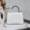6930402af09edb6de4c4d7f2 New Arrival with Box, Mini Chanel Coco Handle in Black Calfskin with Gold Hardware and Red Handle