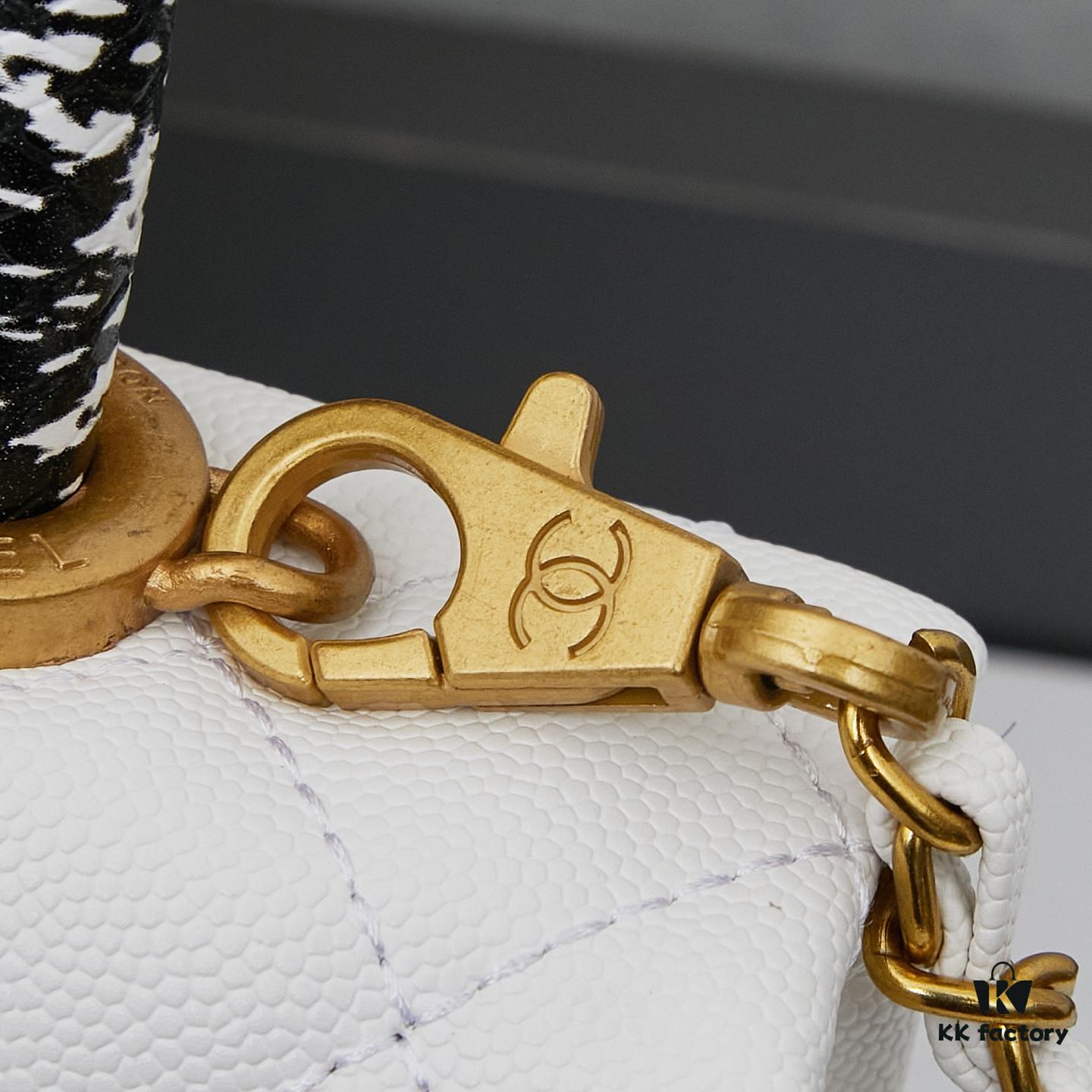 6930402cf09edb6de4c4d7f3 New Arrival with Box, Mini Chanel Coco Handle in Black Calfskin with Gold Hardware and Red Handle