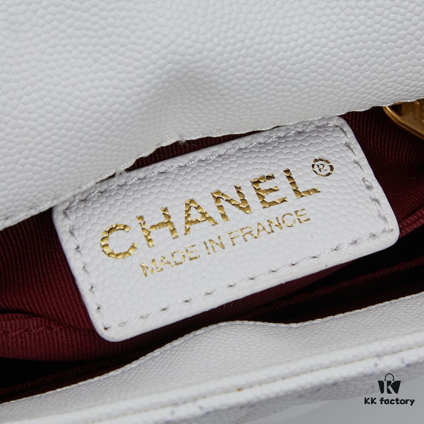 6930402ef09edb6de4c4d7f8 New Arrival with Box, Mini Chanel Coco Handle in Black Calfskin with Gold Hardware and Red Handle