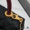 6930404bf09edb6de4c4d80e New Arrival with Box, Mini Chanel Coco Handle, Black Calfskin with Gold Hardware, Red Handle