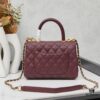 69304053f09edb6de4c4d815 New Arrival with Box, Mini Chanel Coco Handle in Black Calfskin with Gold Hardware and Red Handle