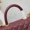 69304059f09edb6de4c4d81a New Arrival with Box, Mini Chanel Coco Handle in Black Calfskin with Gold Hardware and Red Handle