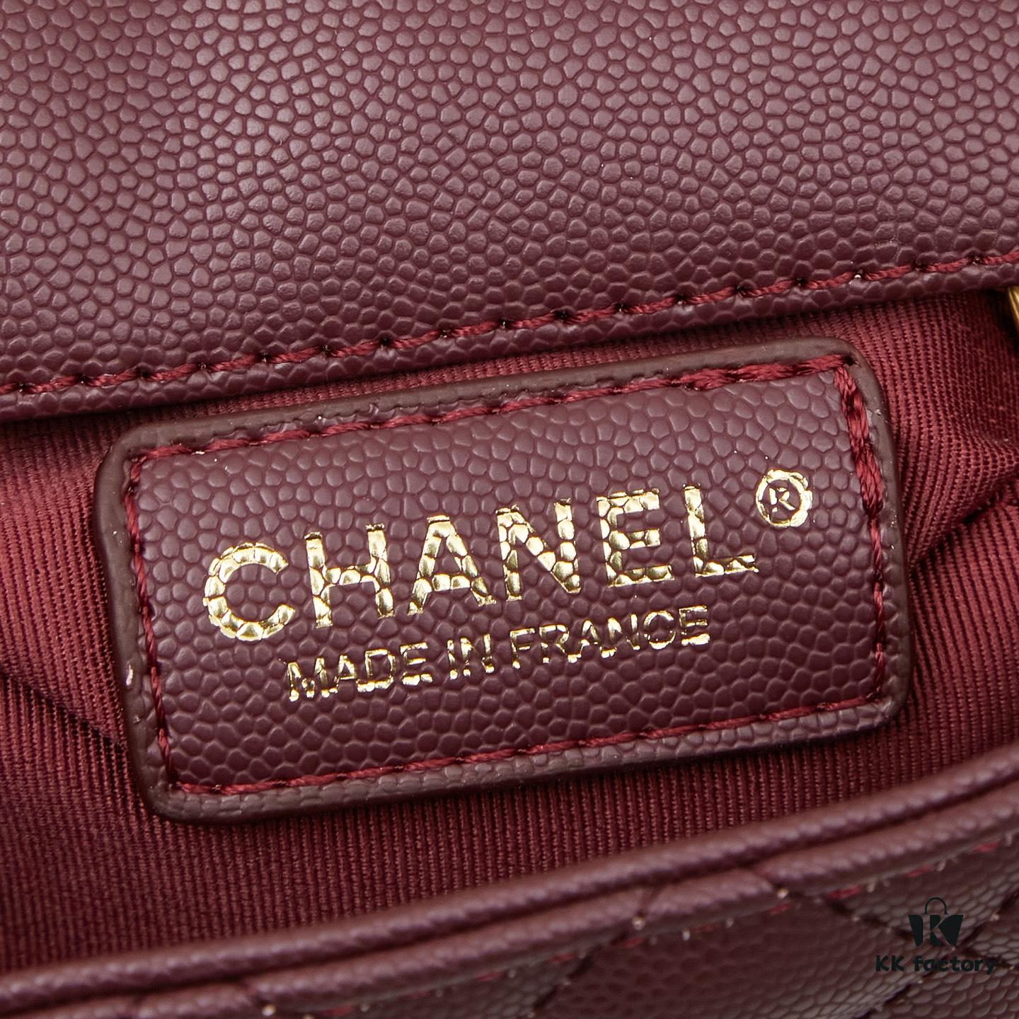 6930405af09edb6de4c4d81b New Arrival with Box, Mini Chanel Coco Handle in Black Calfskin with Gold Hardware and Red Handle