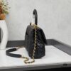 6930405cf09edb6de4c4d81d New Arrival with Box, Mini Chanel Coco Handle in Black Calfskin with Gold Hardware and Red Handle
