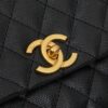 69304060f09edb6de4c4d81f New Arrival with Box, Mini Chanel Coco Handle in Black Calfskin with Gold Hardware and Red Handle