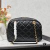 693040caf09edb6de4c4d87a New Arrival Chanel 24A Bowling Bag in Black Crinkled Calfskin - Mini Size