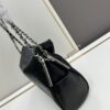 693040d3f09edb6de4c4d87f New Small Size Chanel Black Silver Exterior Stitching Hobo Bag ②size
