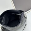 New Large-Sized Chanel Black and Silver Stitched Hobo Bag ② Size