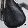 693040ebf09edb6de4c4d891 New Large-Sized Chanel Black and Silver Exterior Stitching Hobo Bag ② Size