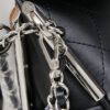 693040edf09edb6de4c4d894 New Large-Sized Chanel Black and Silver Exterior Stitching Hobo Bag ② Size
