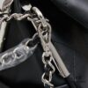 New Small Chanel Black and Silver Hobo Bag with External Stitching ② Size
